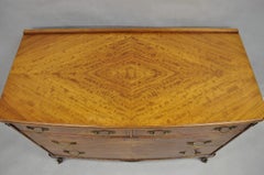 Antique French Louis XV Style Mahogany Satinwood Inlay 4 Drawer Dresser by Sligh