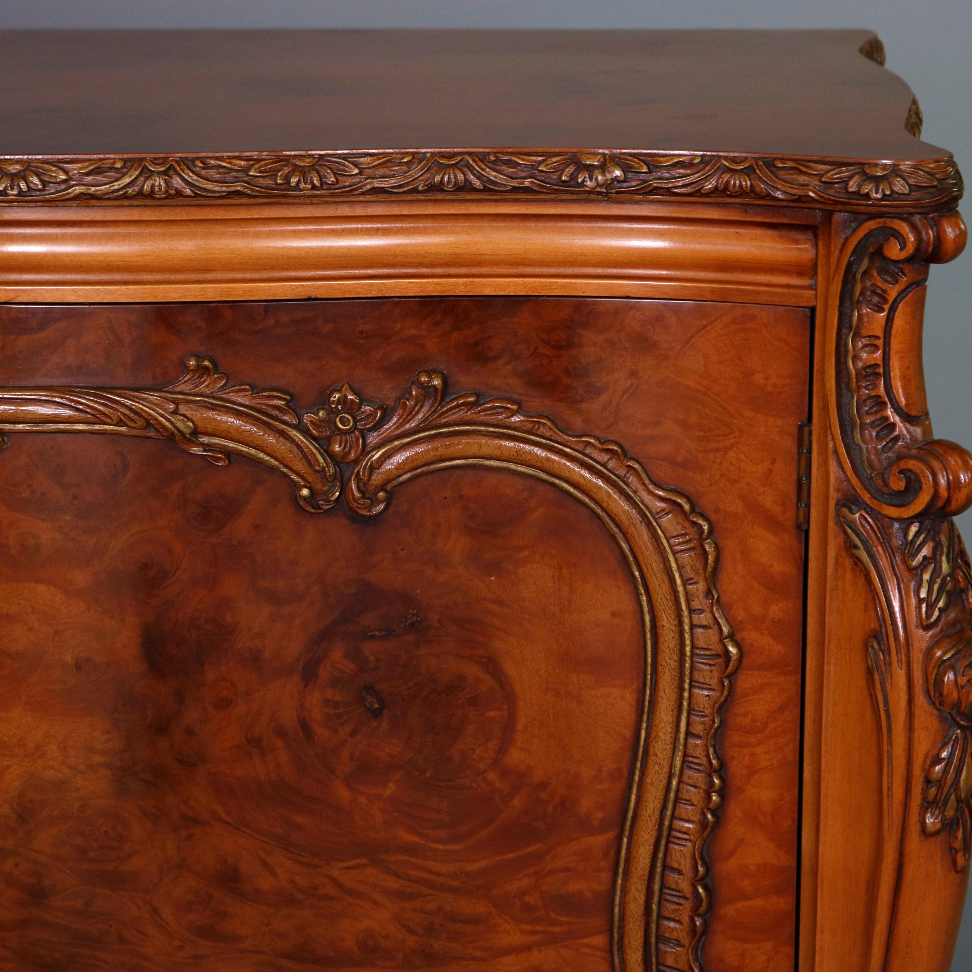 Antique French Louis XV Style Maple and Burl Credenza by American Furniture 7