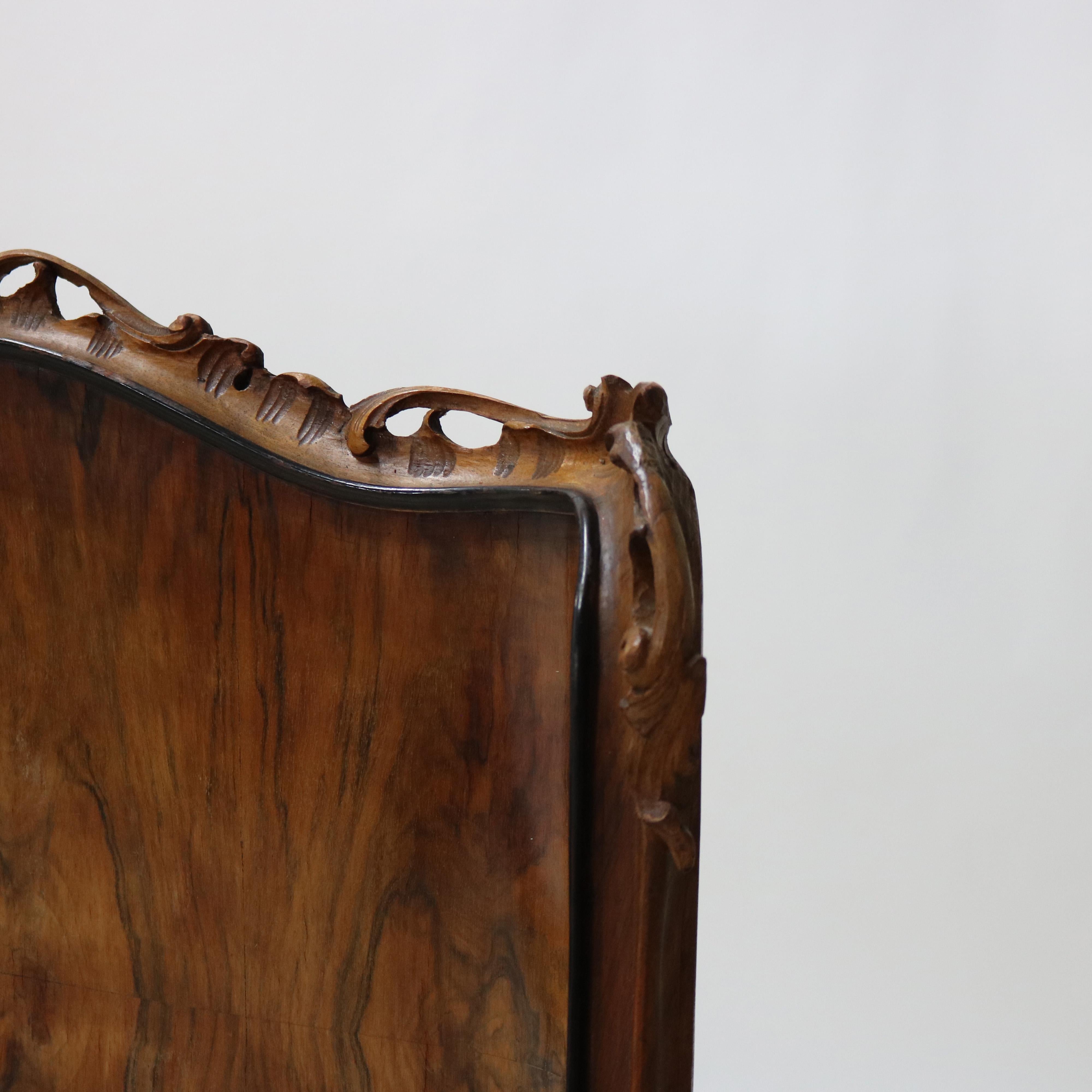 20th Century Antique French Louis XV Style Maple & Crotch Wood Burl King Sized Bed C1940
