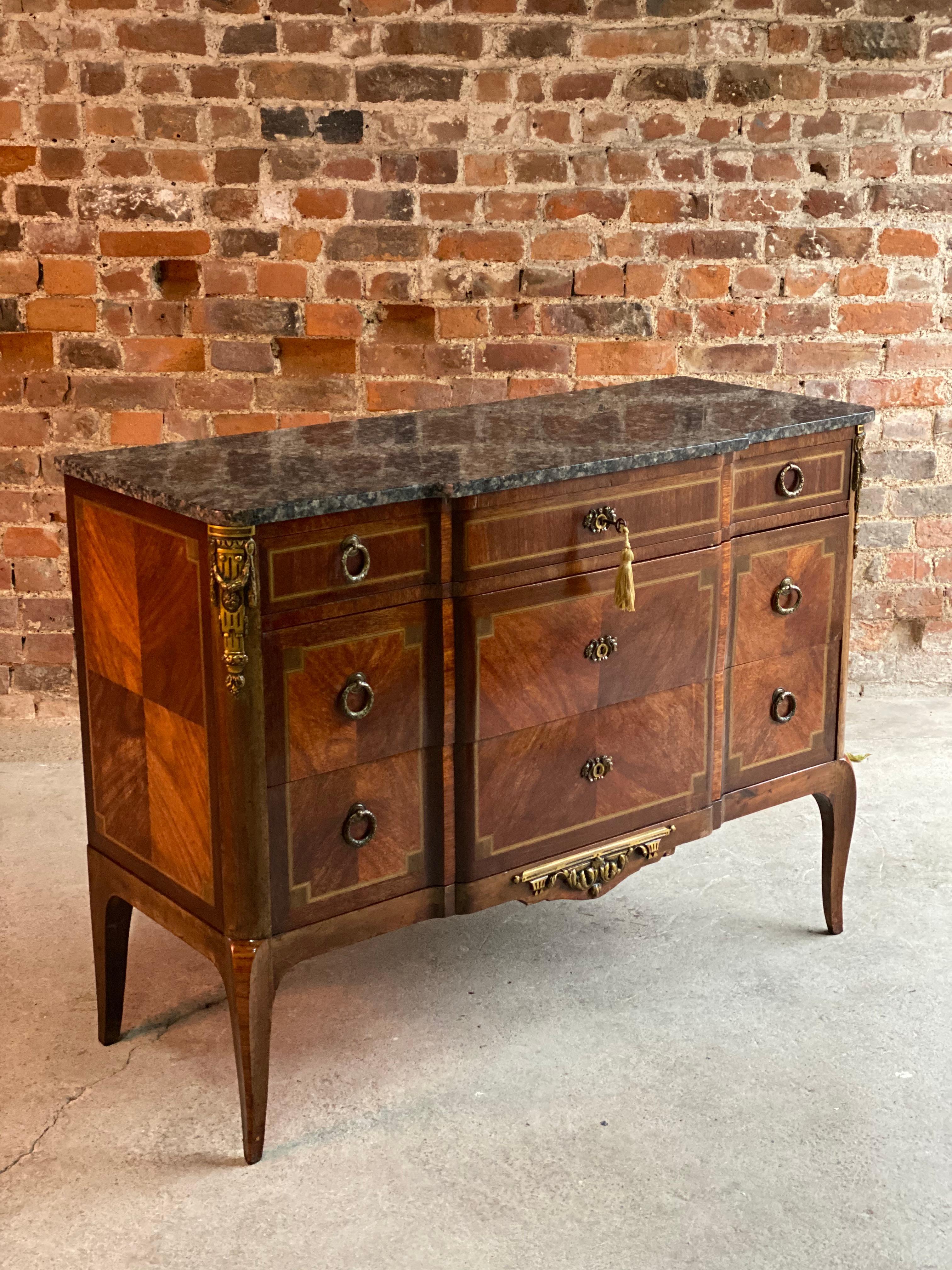 Antique French Louis XV Style Marble Commode, France, circa 1890 6