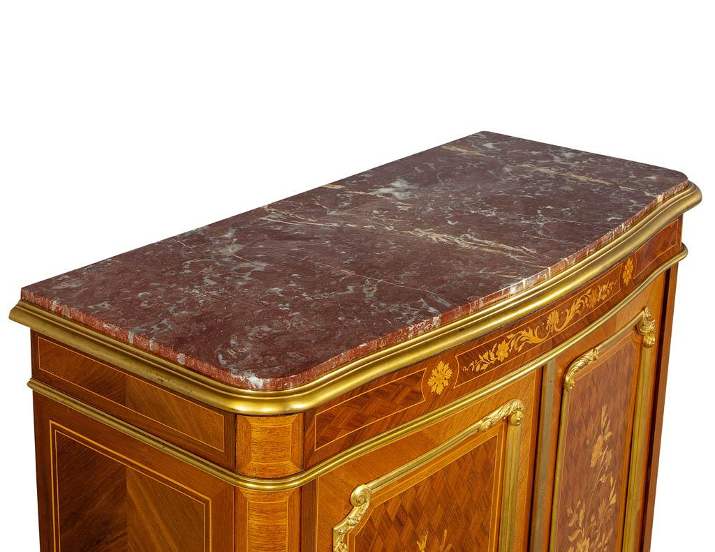 Antique French Louis XV Style Marble Top Commode Cabinet In Good Condition For Sale In North York, ON