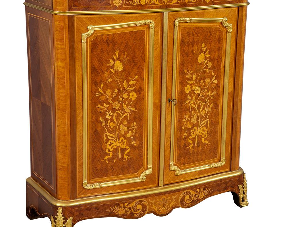 Antique French Louis XV Style Marble Top Commode Cabinet For Sale 1