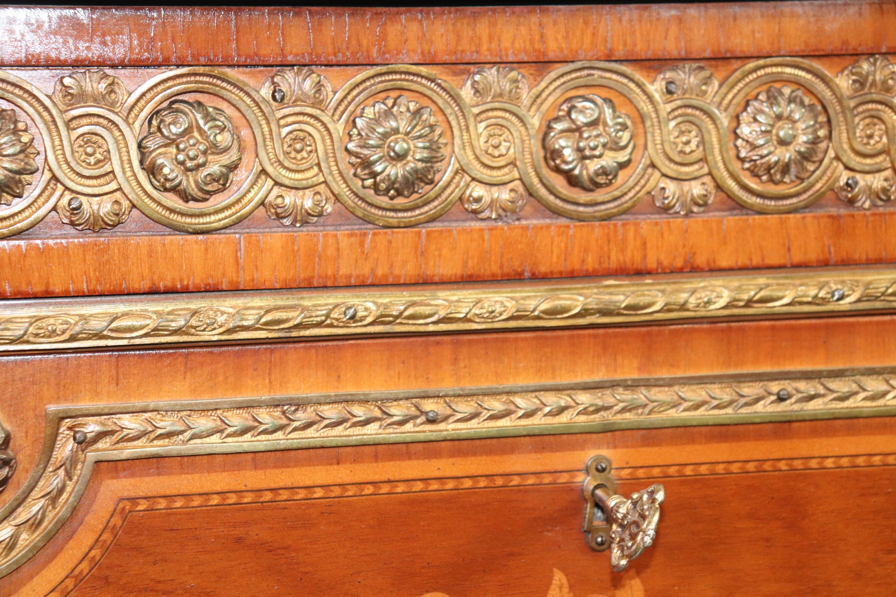 Antique French Louis XV Style Marble Top Commode Chest of Drawers Dresser For Sale 7