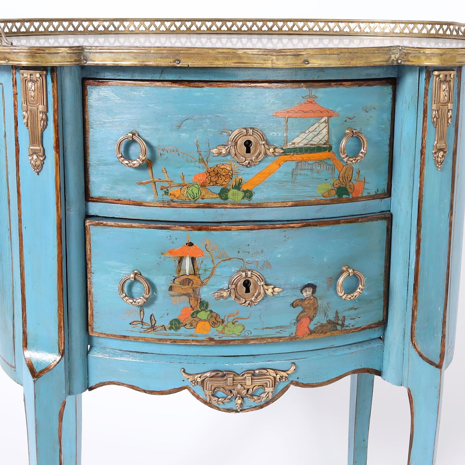 Ancien support français de style Louis XV en marbre avec chinoiserie en vente 2