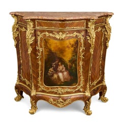 Antique French Louis XV Style Ormolu and Vernis Martin Mounted Cabinet
