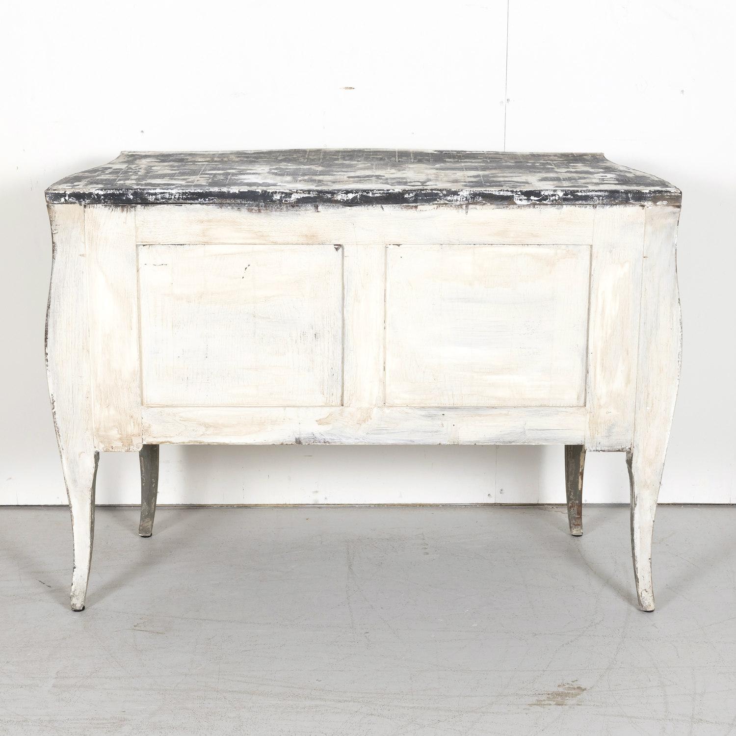 Antique French Louis XV Style Painted Commode Sauteuse For Sale 12