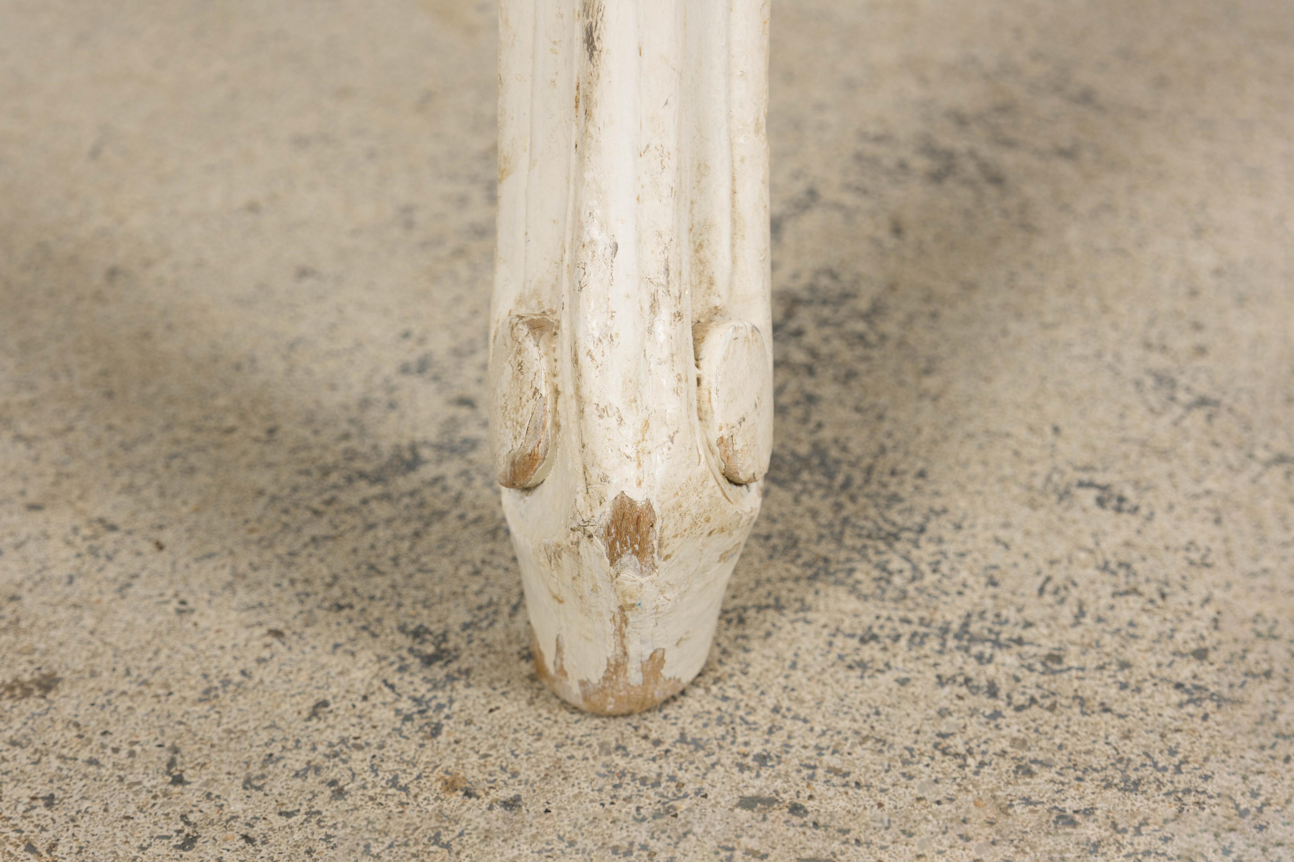 Antique French Louis XV Style Painted Dining Chairs in Blue Stripe- Set of 8 en vente 6