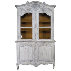 Antique French Louis XV Style Painted Wedding Armoire