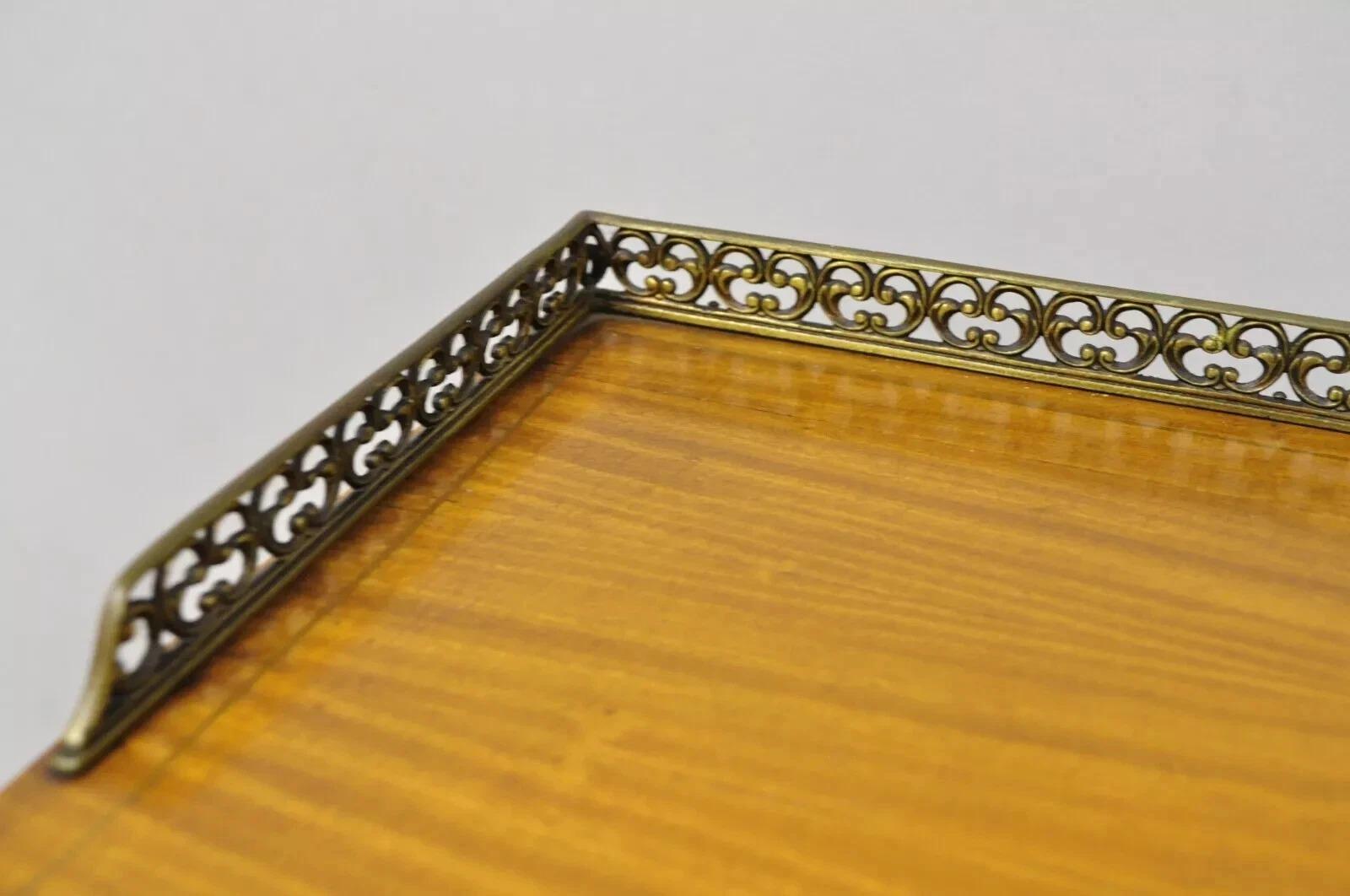 Antique French Louis XV Style Petite Curio Etagere with Satinwood Inlay & Mirror For Sale 5