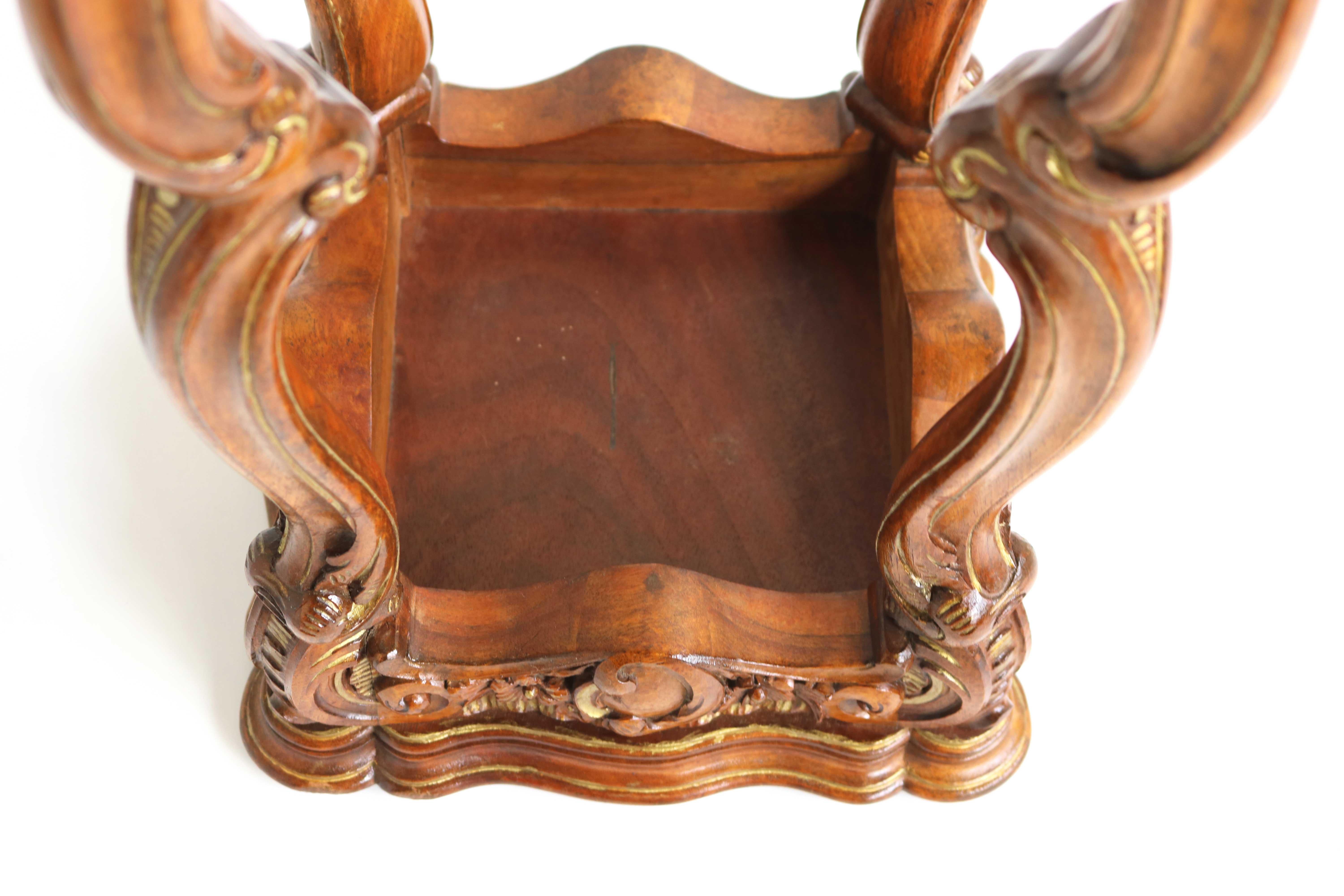 Antique French Louis XV Style Plant Stand, Carved Wood Table, Pedestal ca. 1900 For Sale 9