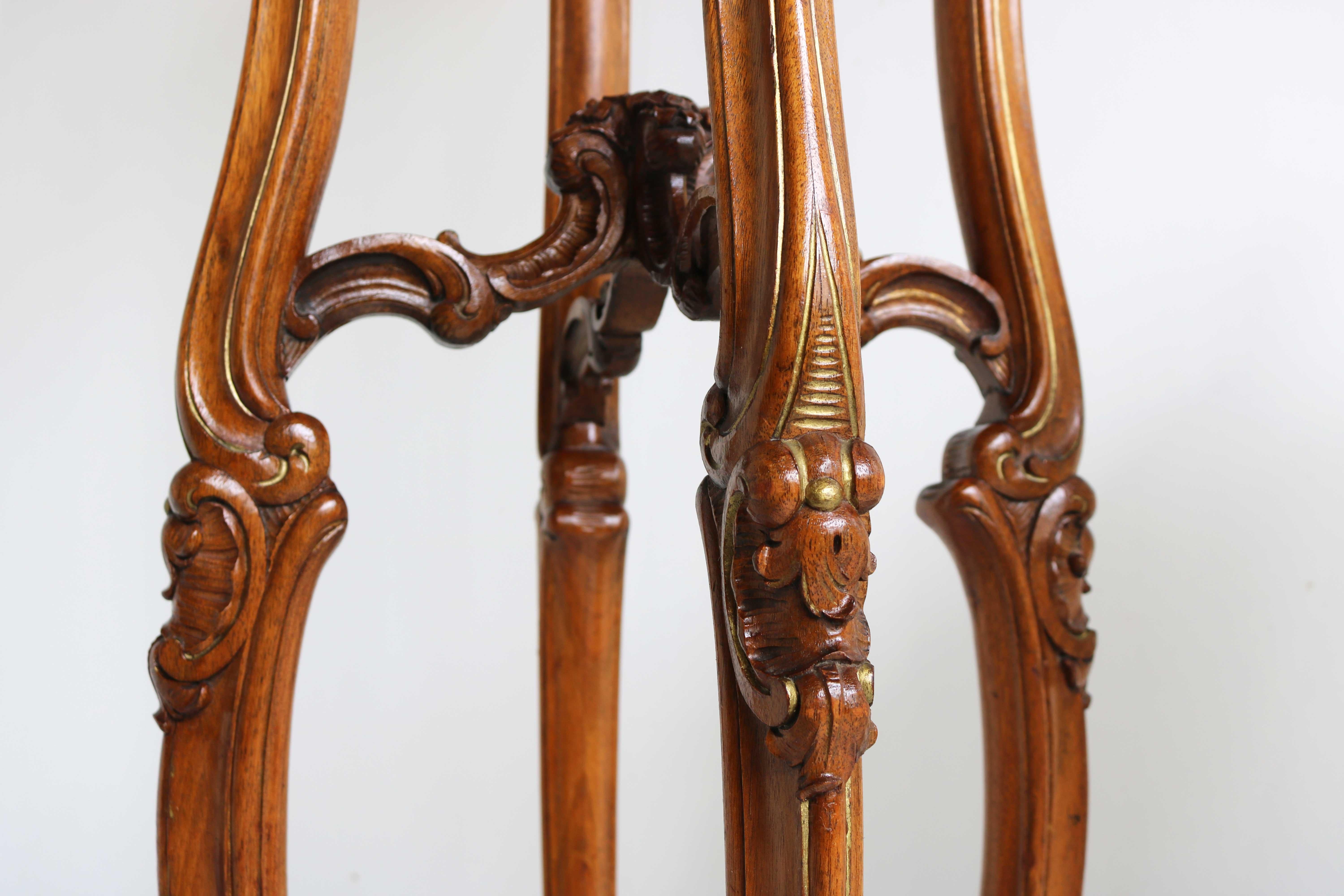 Antique French Louis XV Style Plant Stand, Carved Wood Table, Pedestal ca. 1900 In Good Condition For Sale In Ijzendijke, NL