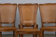 Antique French Louis XV Style Provincial Maple Cane Sillas de Comedor - Juego de 8