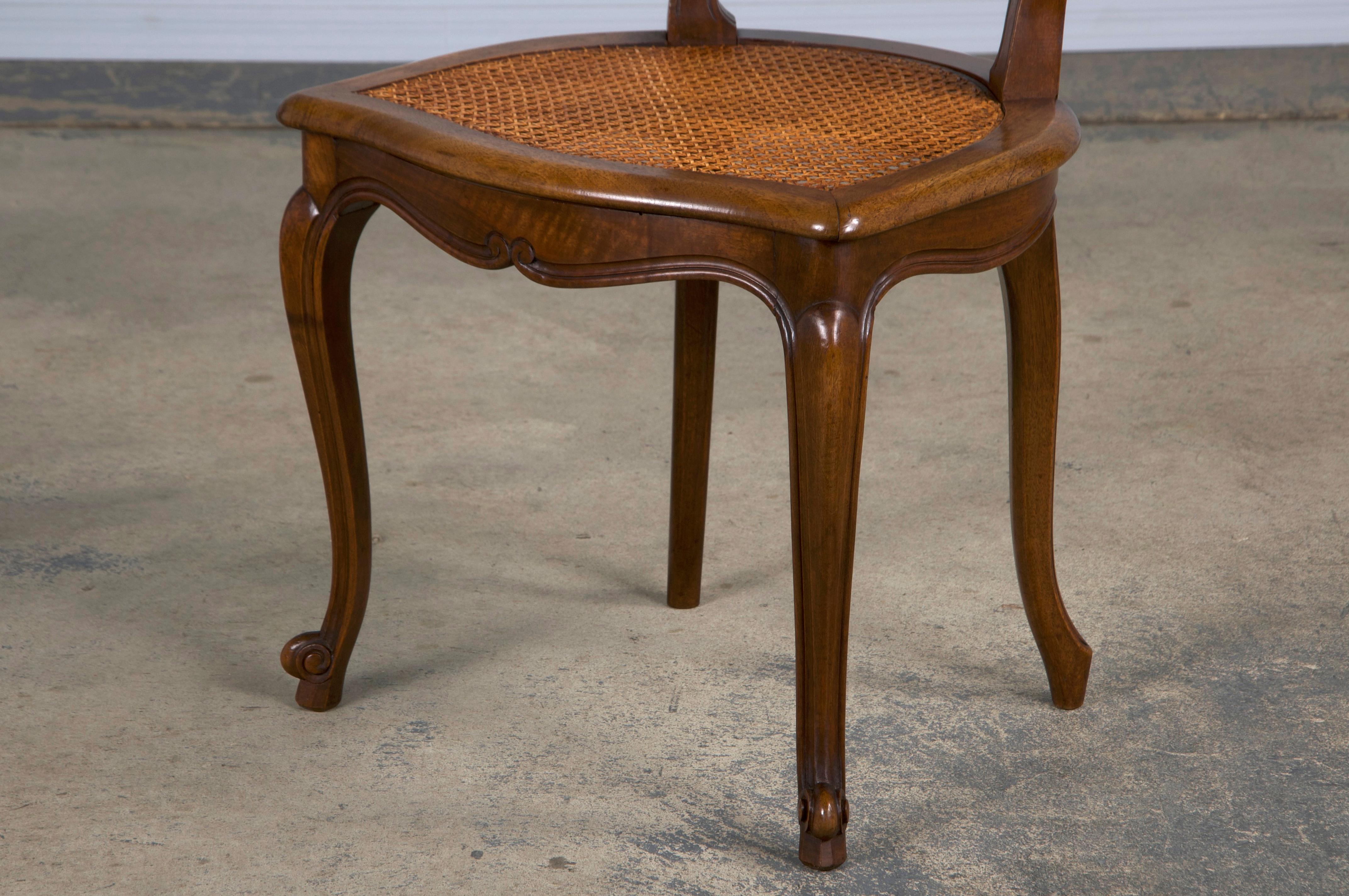 Antique French Louis XV Style Provincial Walnut and Cane Dining Chairs- Set of 8 12
