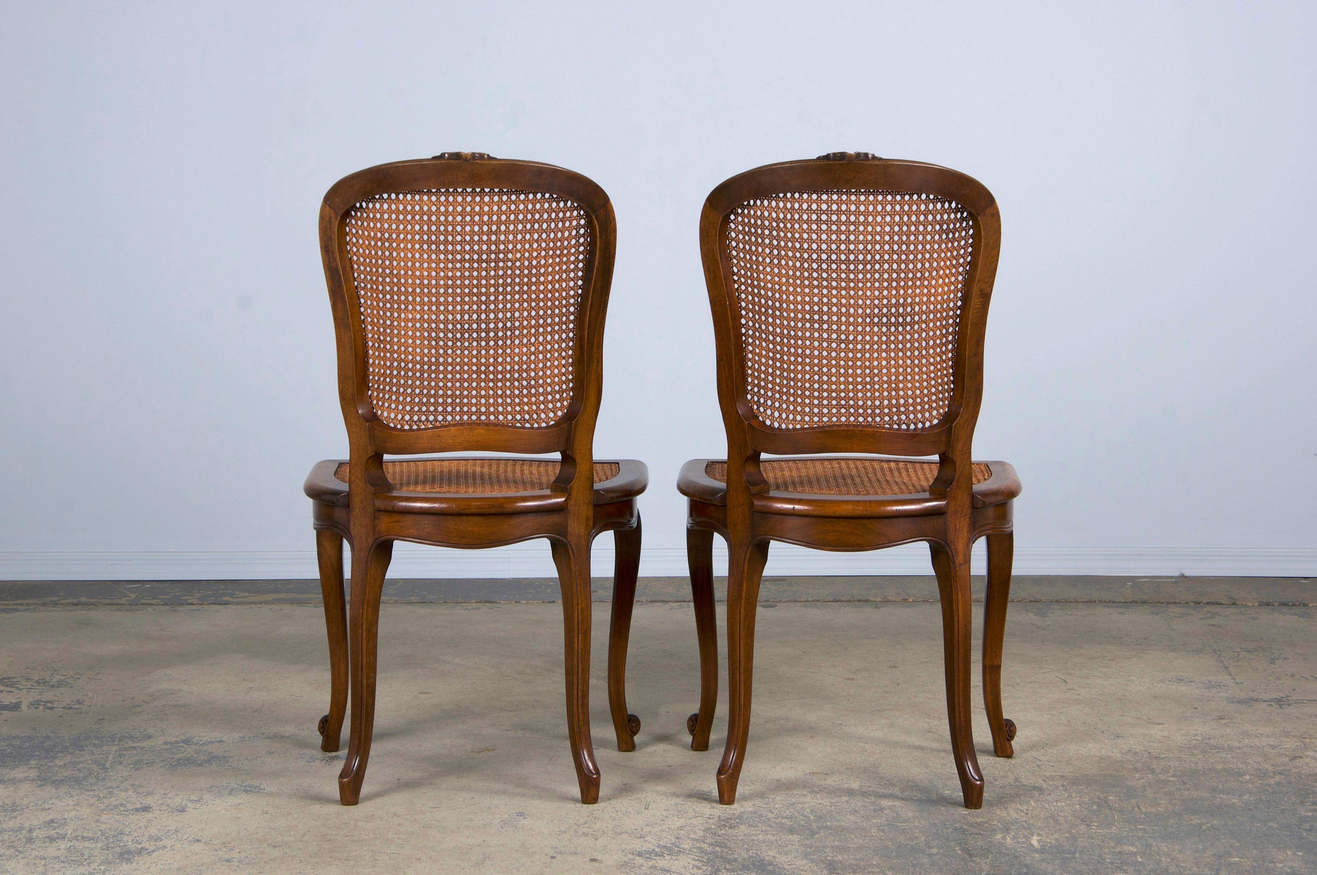 Antique French Louis XV Style Provincial Walnut and Cane Dining Chairs- Set of 8 13