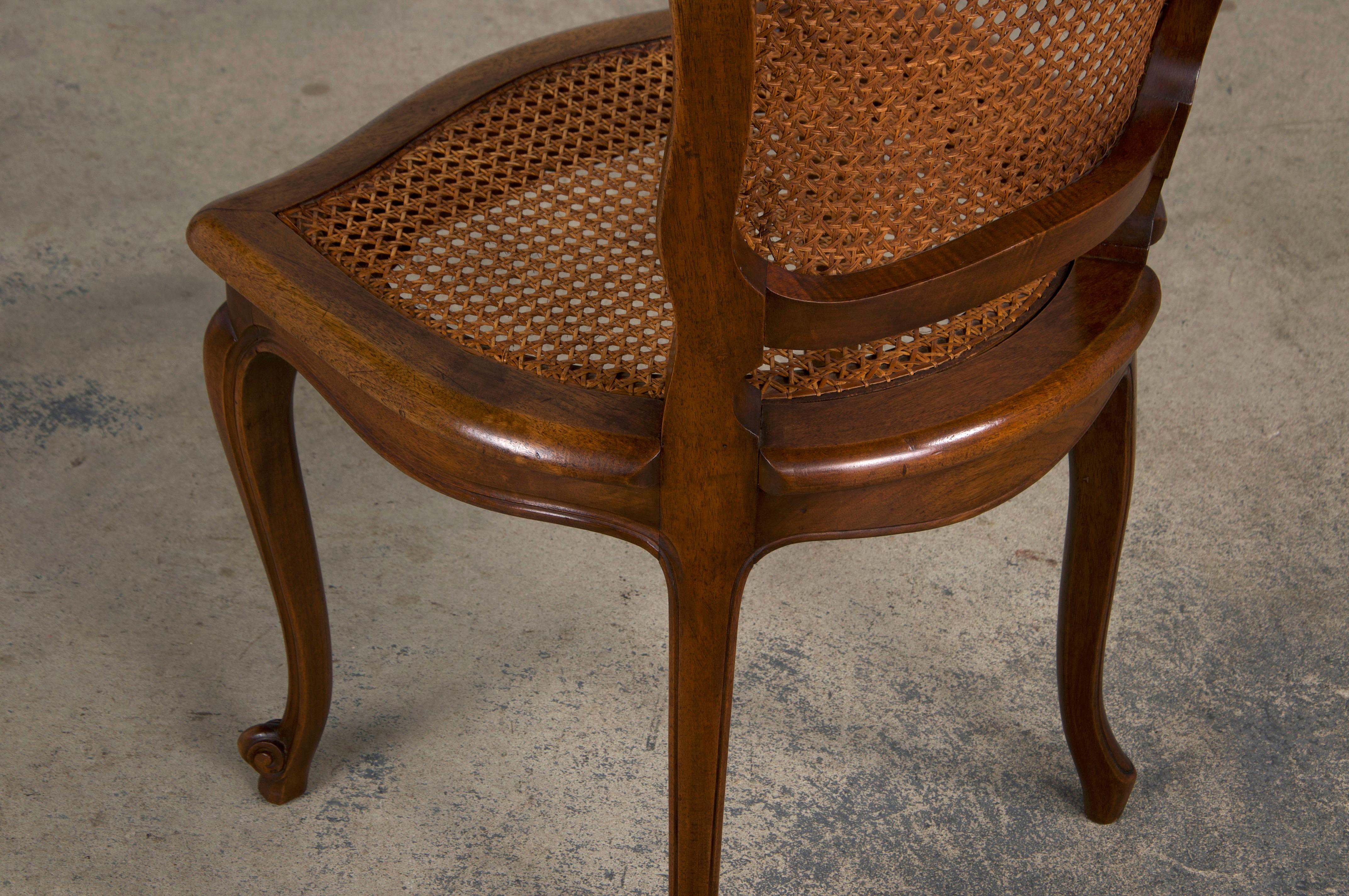 Antique French Louis XV Style Provincial Walnut and Cane Dining Chairs- Set of 8 14