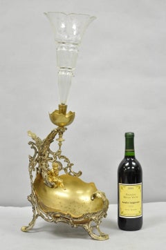 Antique French Louis XV Style Rococo Figural Bronze Cherub Centerpiece Epergne