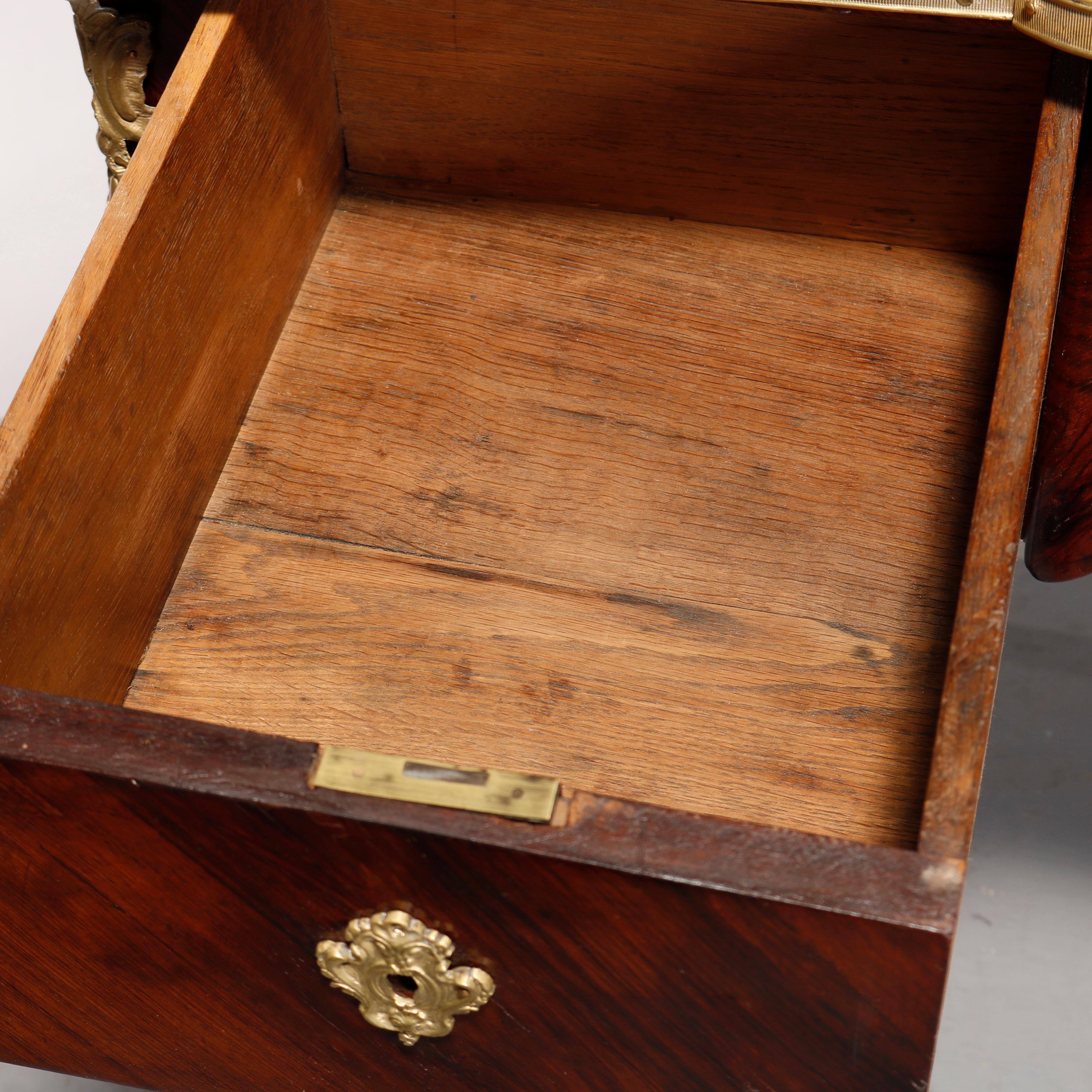 Antique French Louis XV Style Rosewood and Ormolu Bureau Plat, circa 1890 7