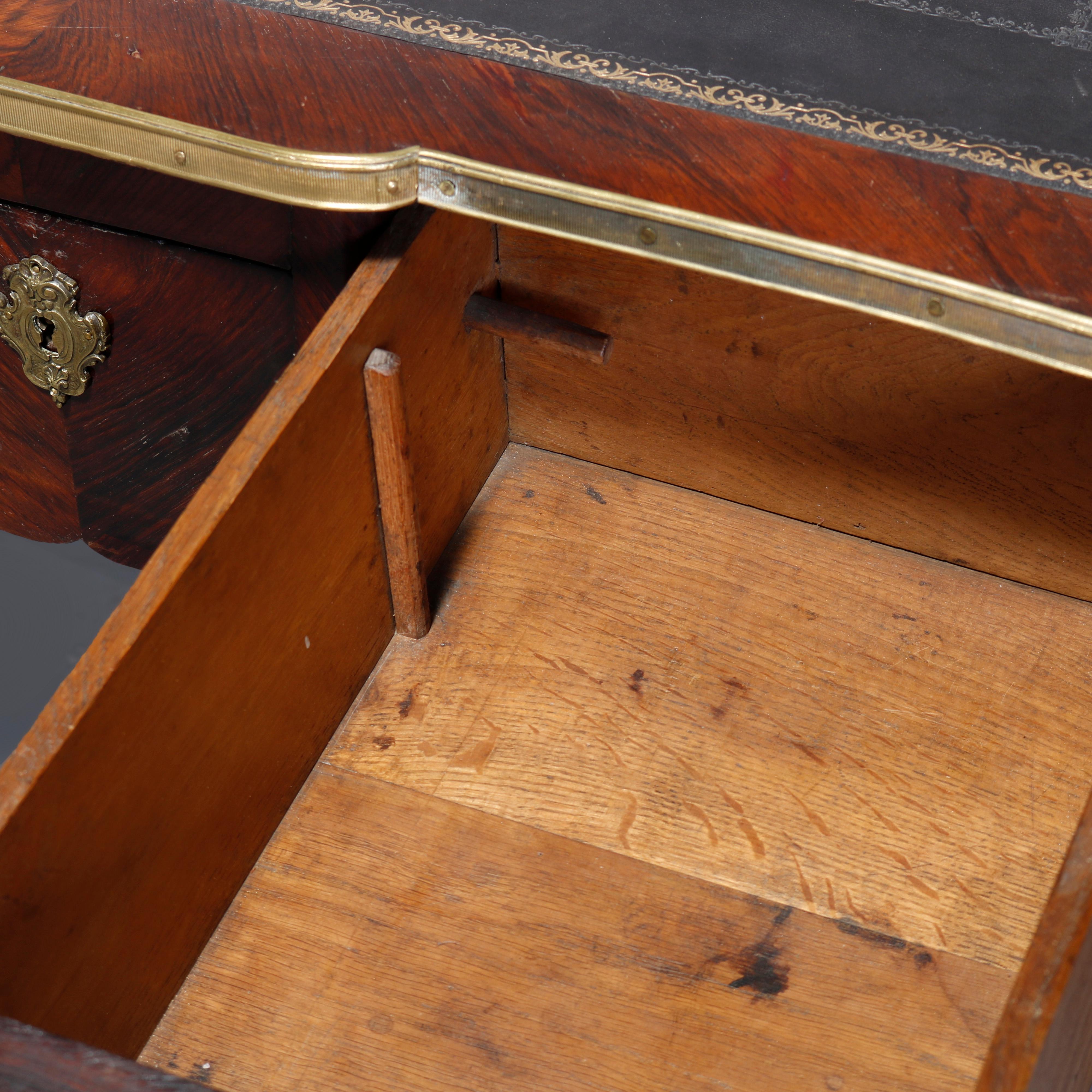 Antique French Louis XV Style Rosewood and Ormolu Bureau Plat, circa 1890 9