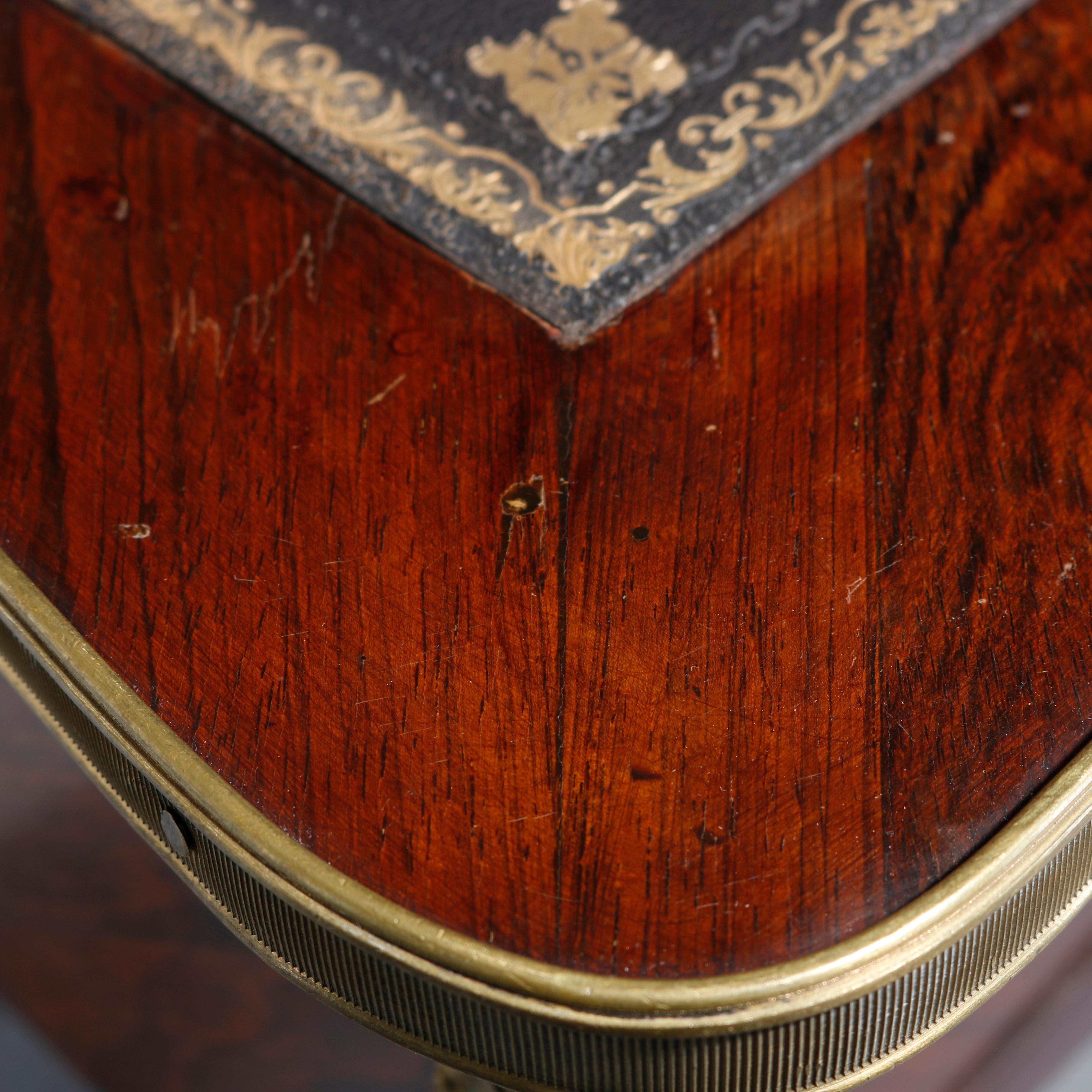 Antique French Louis XV Style Rosewood and Ormolu Bureau Plat, circa 1890 2