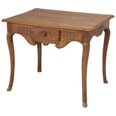 Antique French Louis XV Style Side Table, in Elmwood