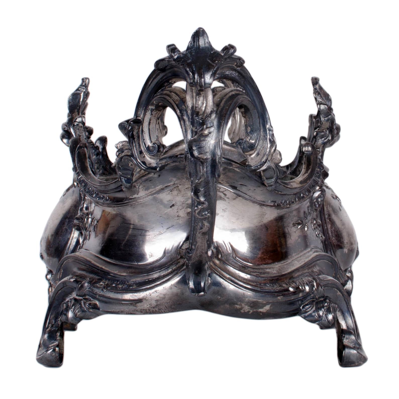 Antique French Louis XV Style Silver-plate Jardiniere (20. Jahrhundert) im Angebot