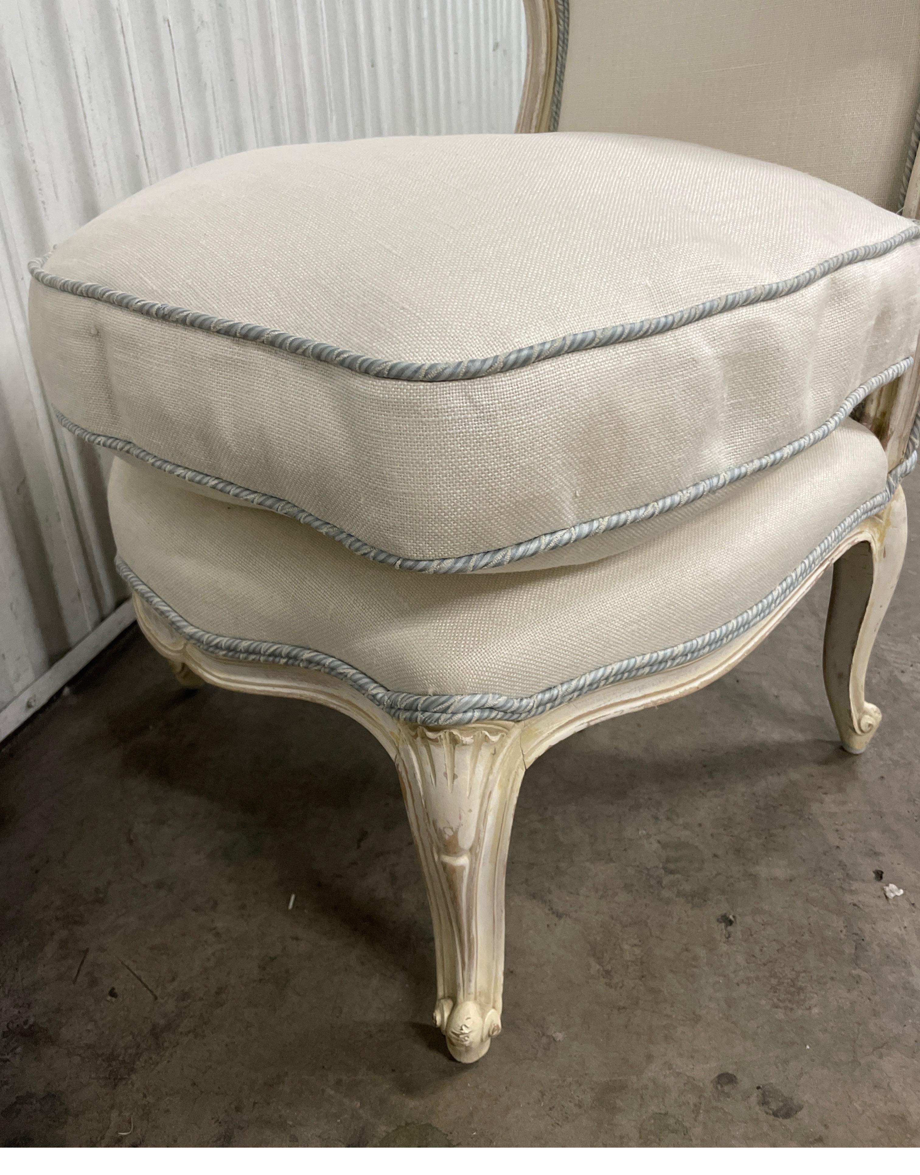 Antique French Louis XV Style Slipper Chair For Sale 1