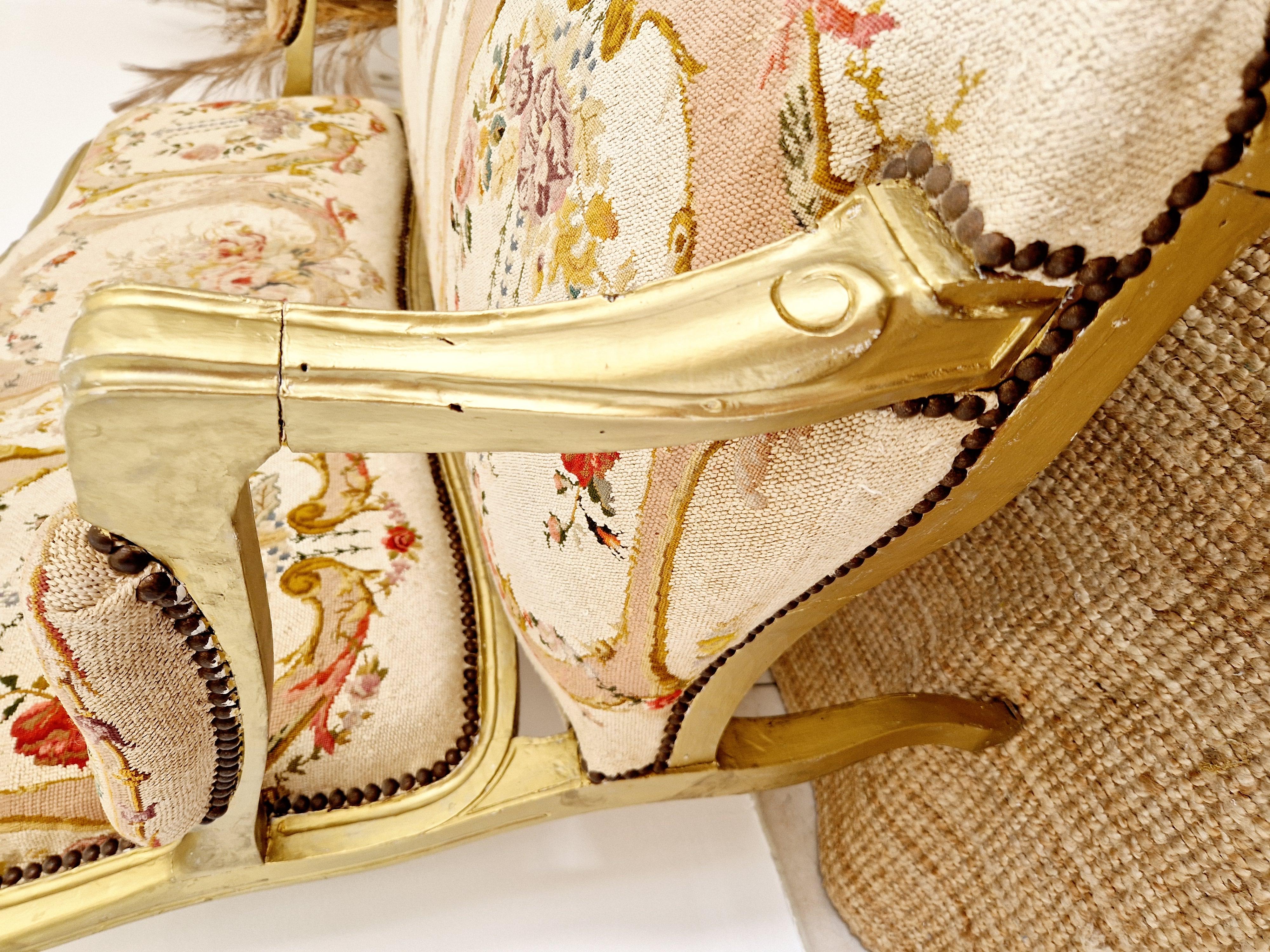 Début du 20ème siècle Canapé ancien français de style Louis XV en vente