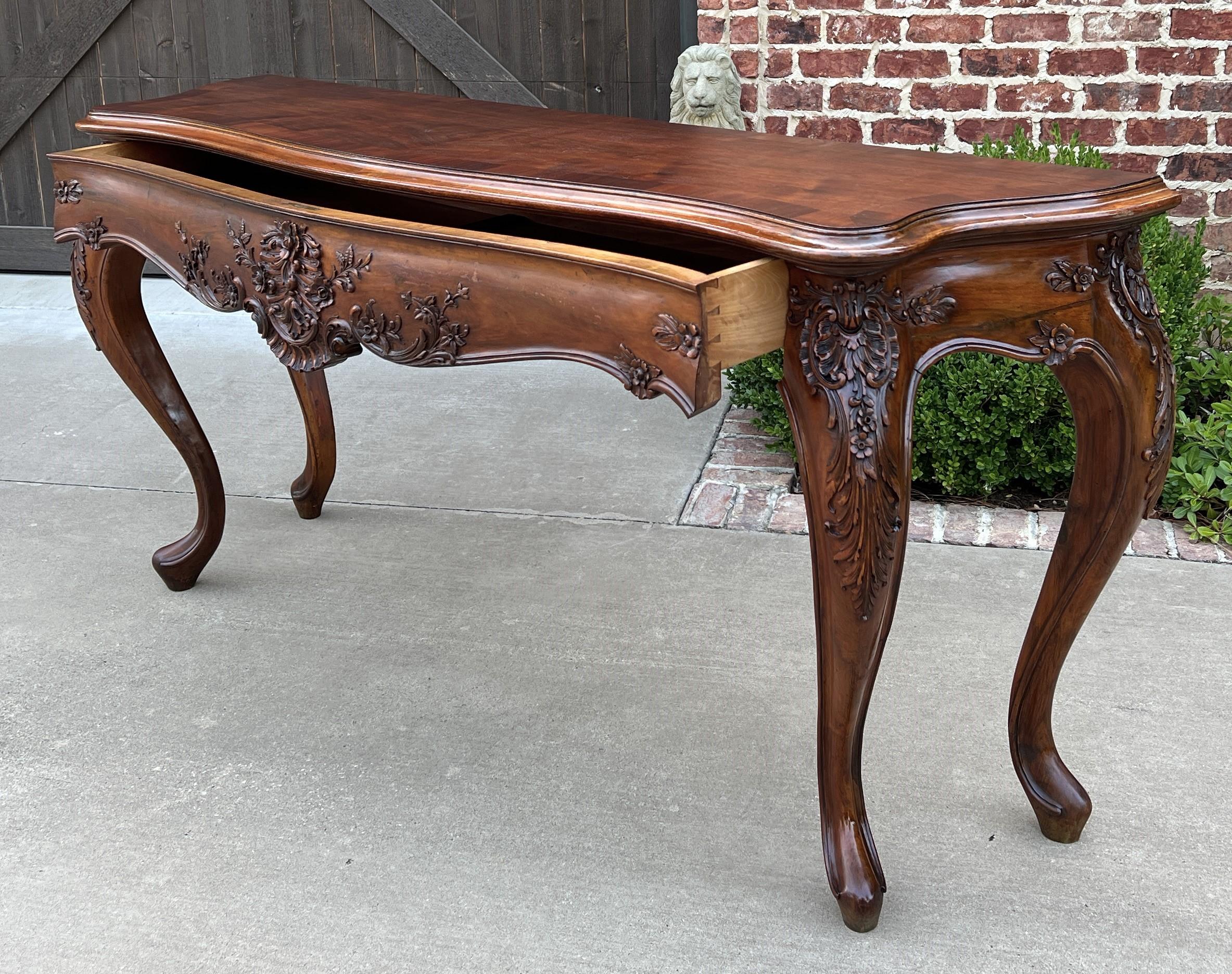 Antique French Louis XV Style Sofa Hall Entry Console Table Mahogany 77