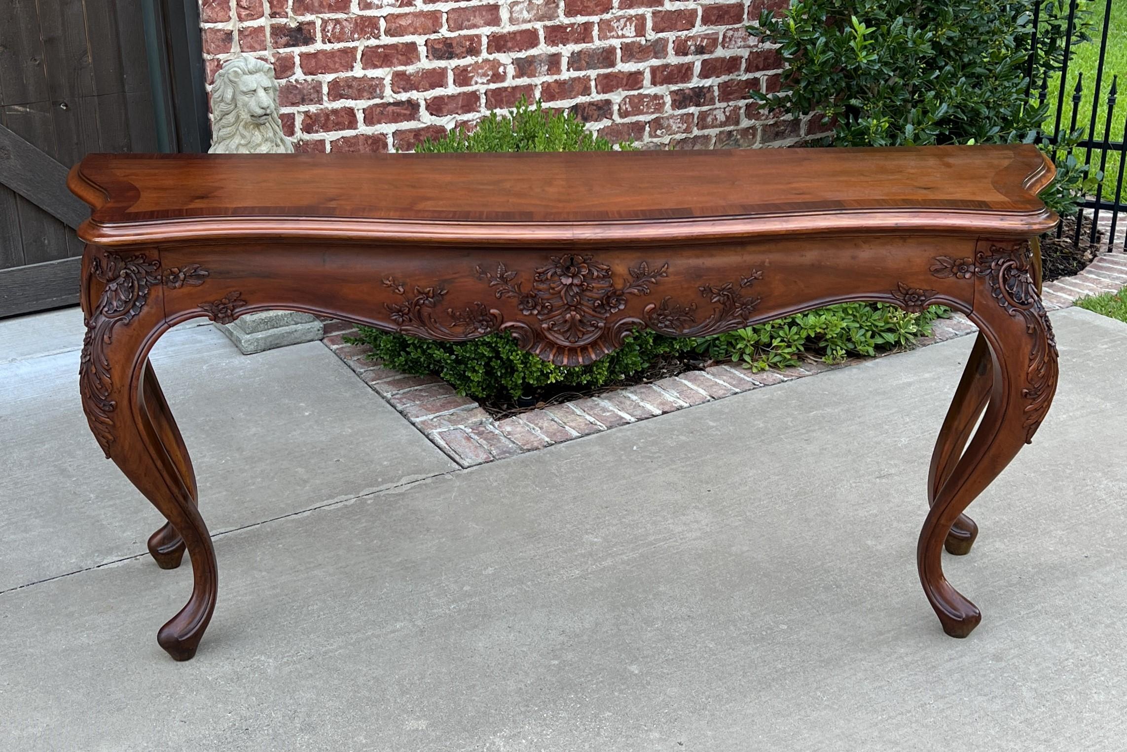 EXQUISITE Antique French Louis XV Style Mahogany WIDE Console, Sofa Table, Entry Hall or Foyer Table with Drawer~~77