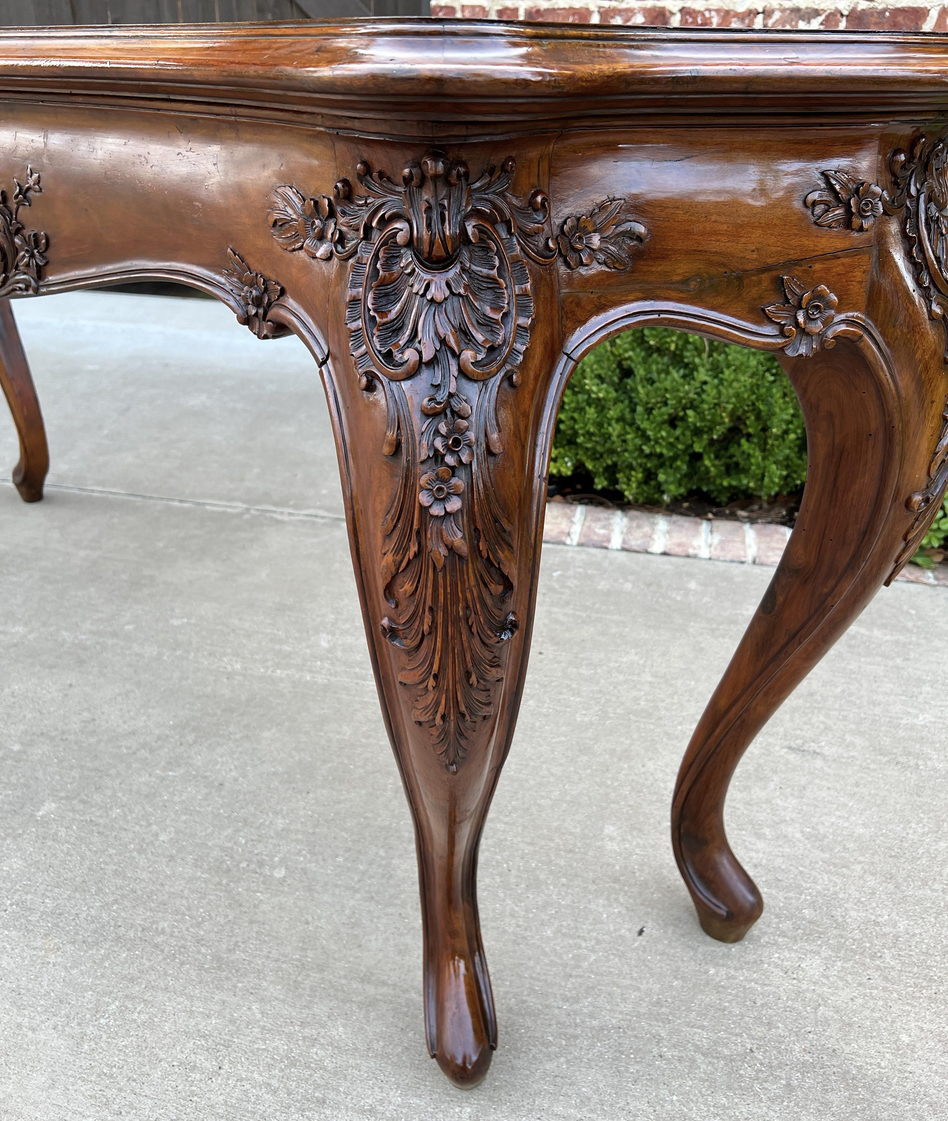 Antique French Louis XV Style Sofa Hall Entry Console Table Mahogany 77