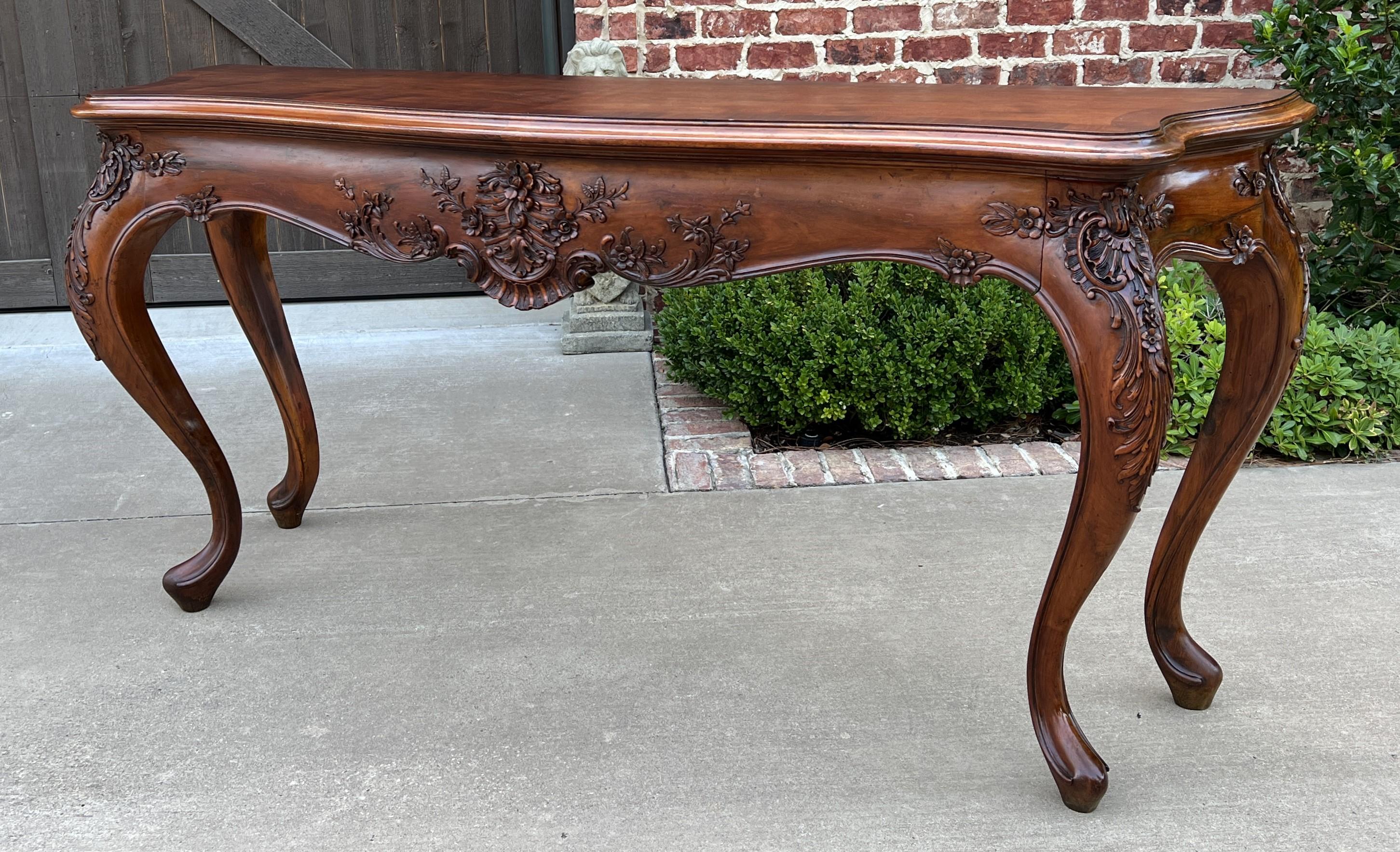 Antique French Louis XV Style Sofa Hall Entry Console Table Mahogany 77