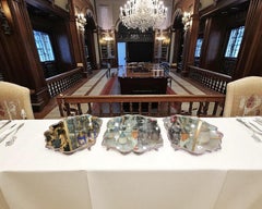 Antique French Louis XV style  Three Piece Mirrored Silver Plate Plateau