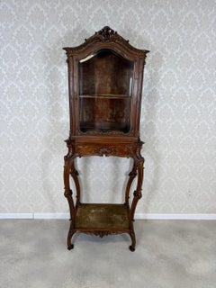 Antique French Louis XV Style Vitrine , Rococo Revival Secretary