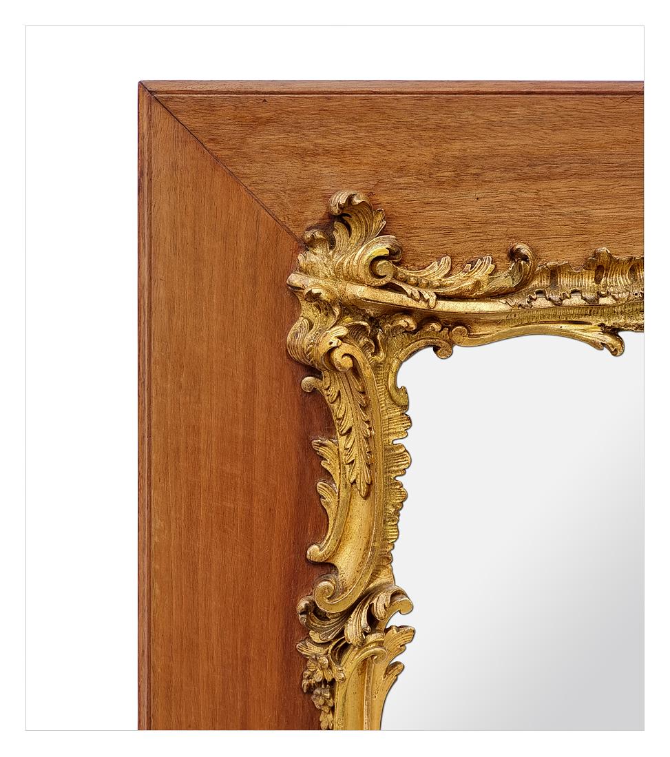 Fin du XIXe siècle Antique Wall Mirror français de style Louis XV, Wood and Gilded Ornaments, circa 1890 en vente