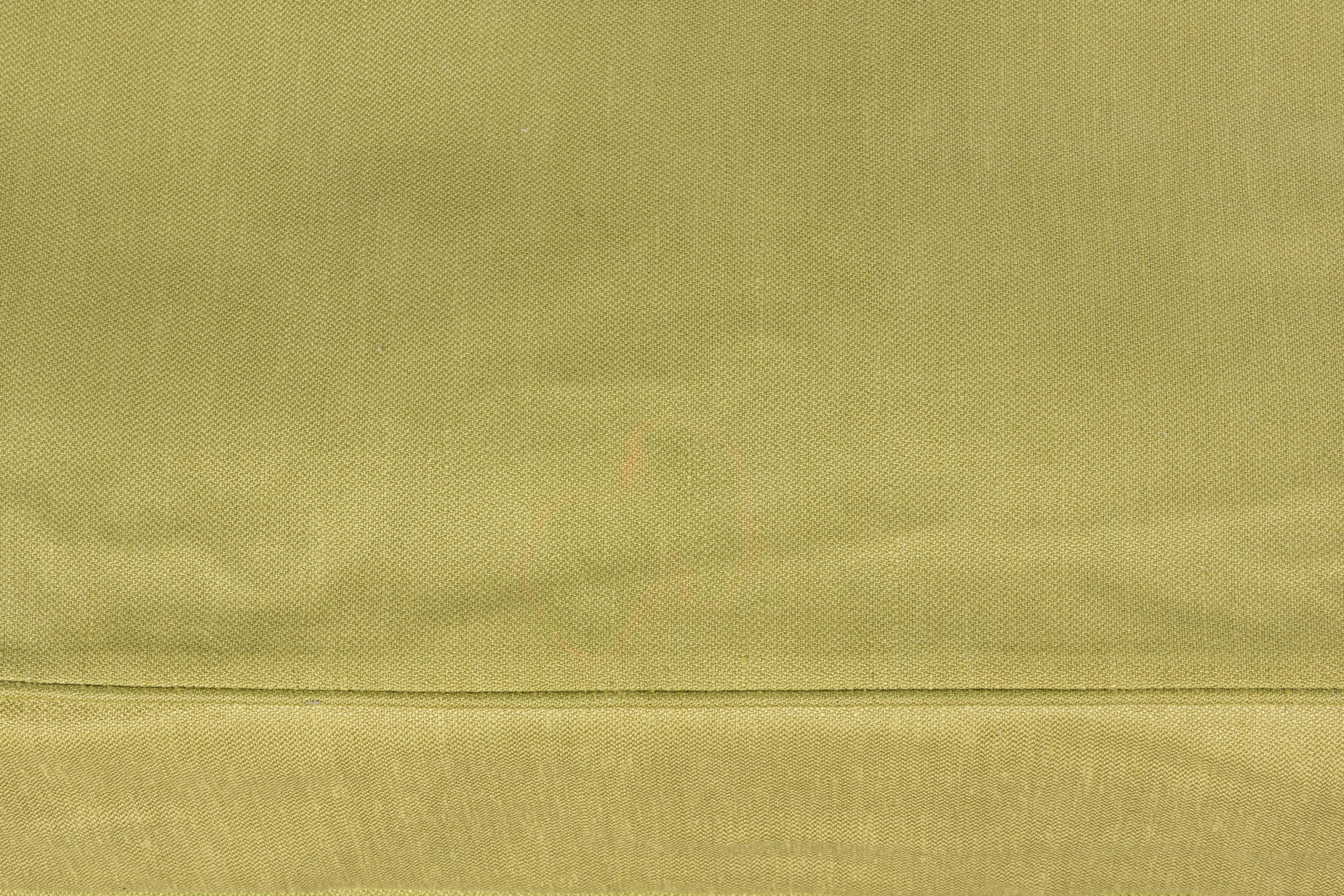 Antique French Louis XV Style Walnut Cane Daybed W/ Light Green Linen For Sale 9