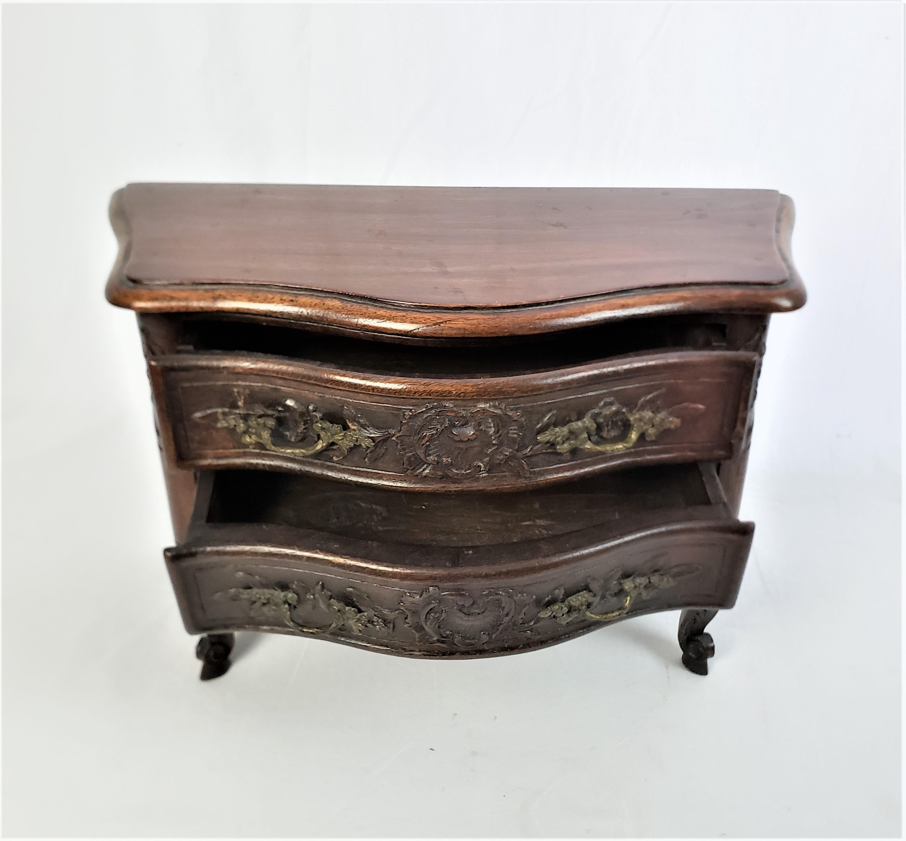 Antique French Louis XV Styled Miniature Two Drawer Dresser or Jewelry Chest For Sale 3