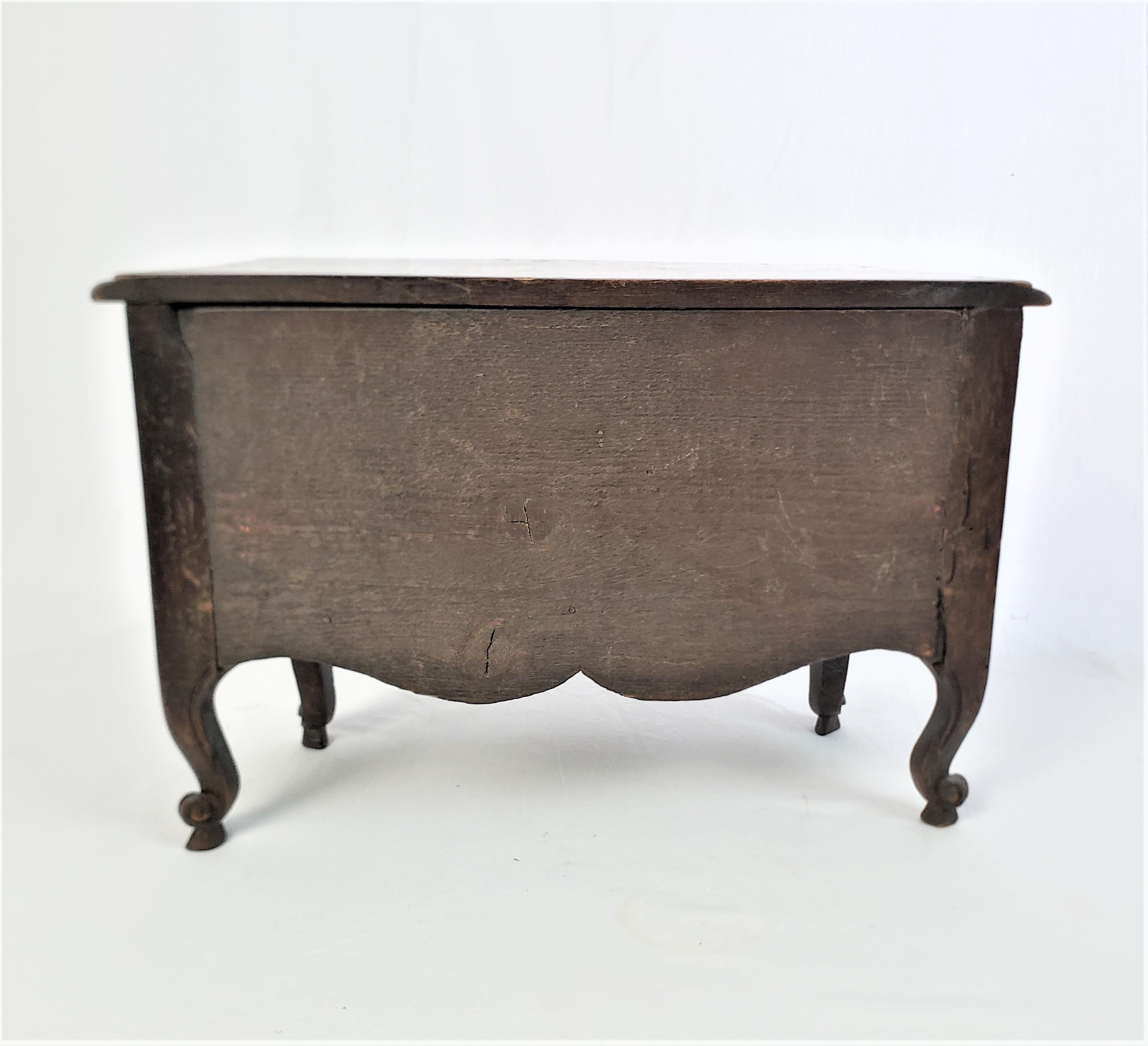 Antique French Louis XV Styled Miniature Two Drawer Dresser or Jewelry Chest In Good Condition For Sale In Hamilton, Ontario