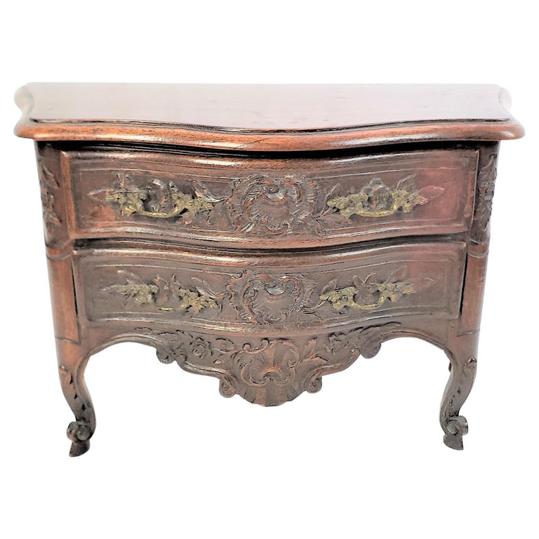 Antique French Louis XV Styled Miniature Two Drawer Dresser or Jewelry