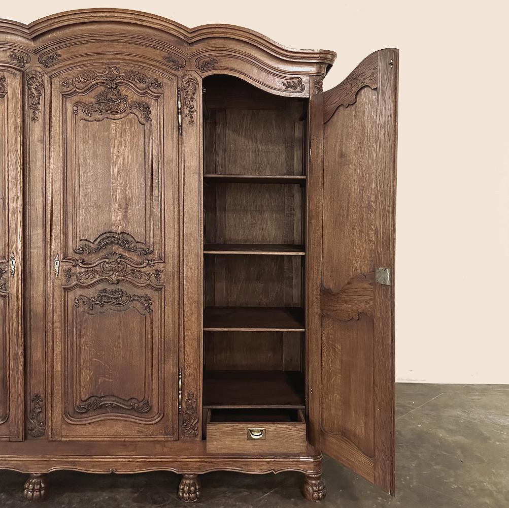 Antique French Louis XV Triple Armoire For Sale 7