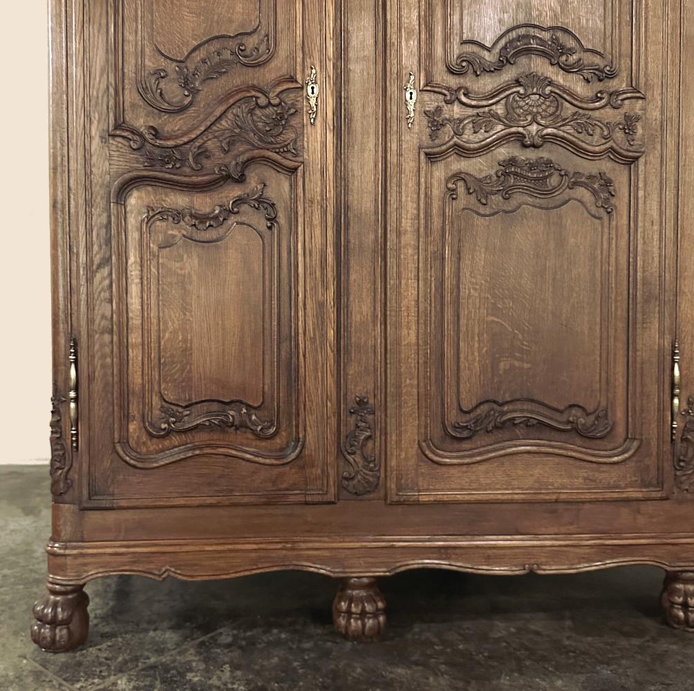 Antique French Louis XV Triple Armoire For Sale 11