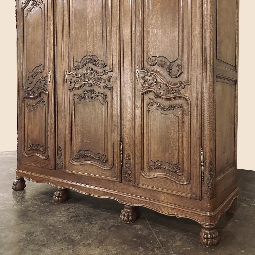 Antique French Louis XV Triple Armoire For Sale 2