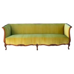Vintage French Louis XV Velvet Sofa