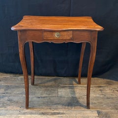 Antique French Louis XV Walnut Side Table or Petite Desk