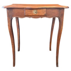 Antique French Louis XV Walnut Side Table or Petite Desk