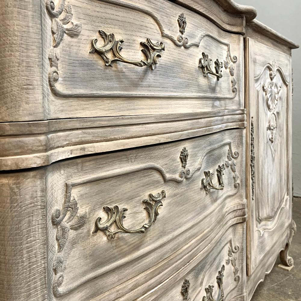 Antique French Louis XV Whitewashed Buffet 4
