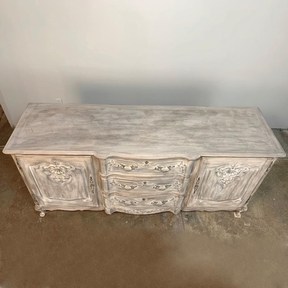 Antique French Louis XV Whitewashed Buffet 6