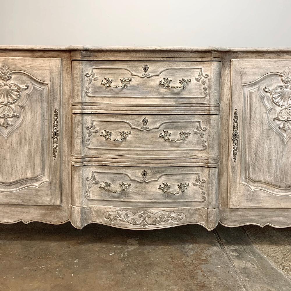 Hand-Carved Antique French Louis XV Whitewashed Buffet