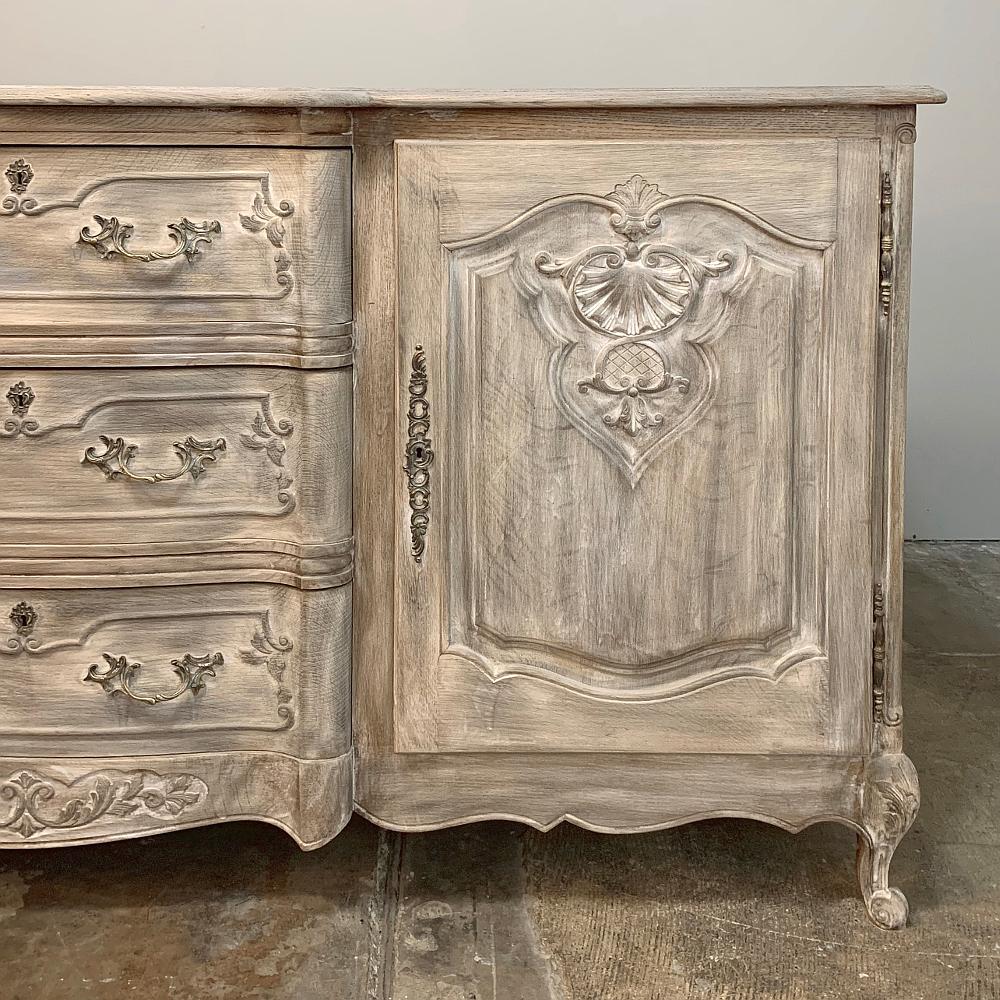 Antique French Louis XV Whitewashed Buffet In Good Condition In Dallas, TX