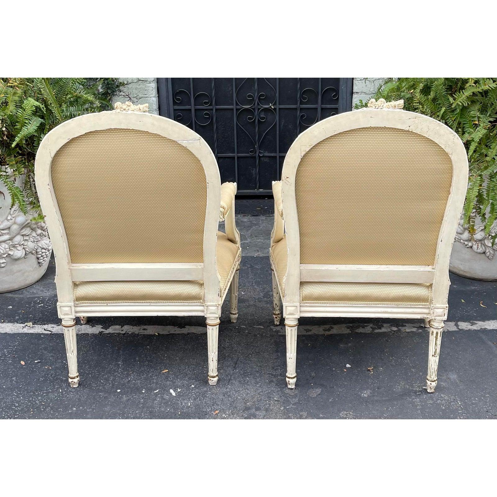 Giltwood Antique French Louis XV XVI Transitional Arm Chair, 19th Century For Sale