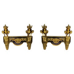 Antique French Louis XVI Andirons circa 1840-1860